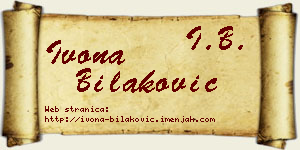 Ivona Bilaković vizit kartica